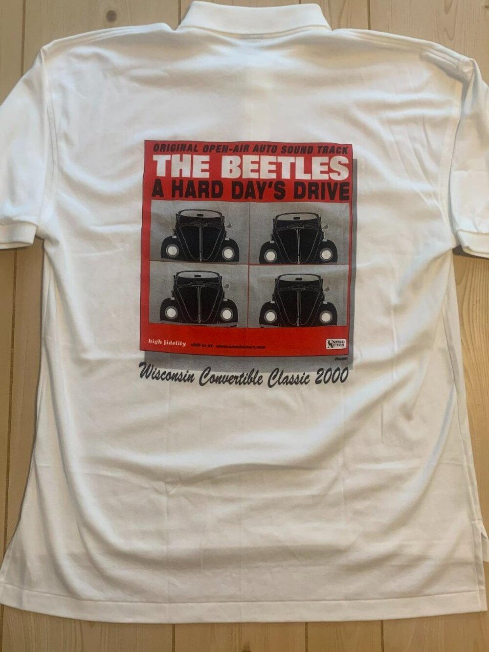 Vintage Y2K Wisconsin Convertible Classic 2000 Car The Beatles Polo Shirt XL